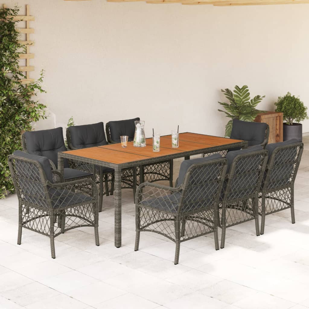 5-Delige Tuinset Met Kussens Poly Rattan