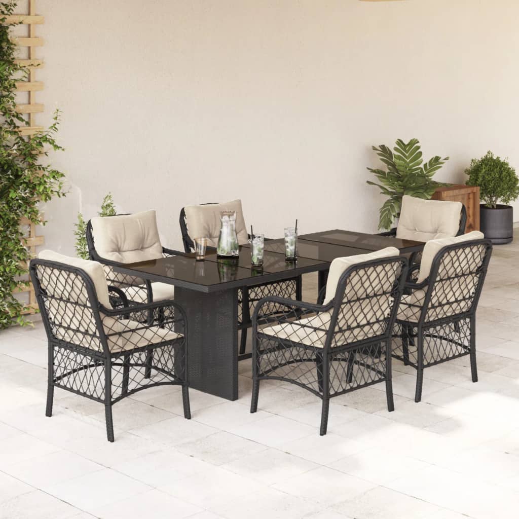 9-Delige Tuinset Met Kussens Poly Rattan
