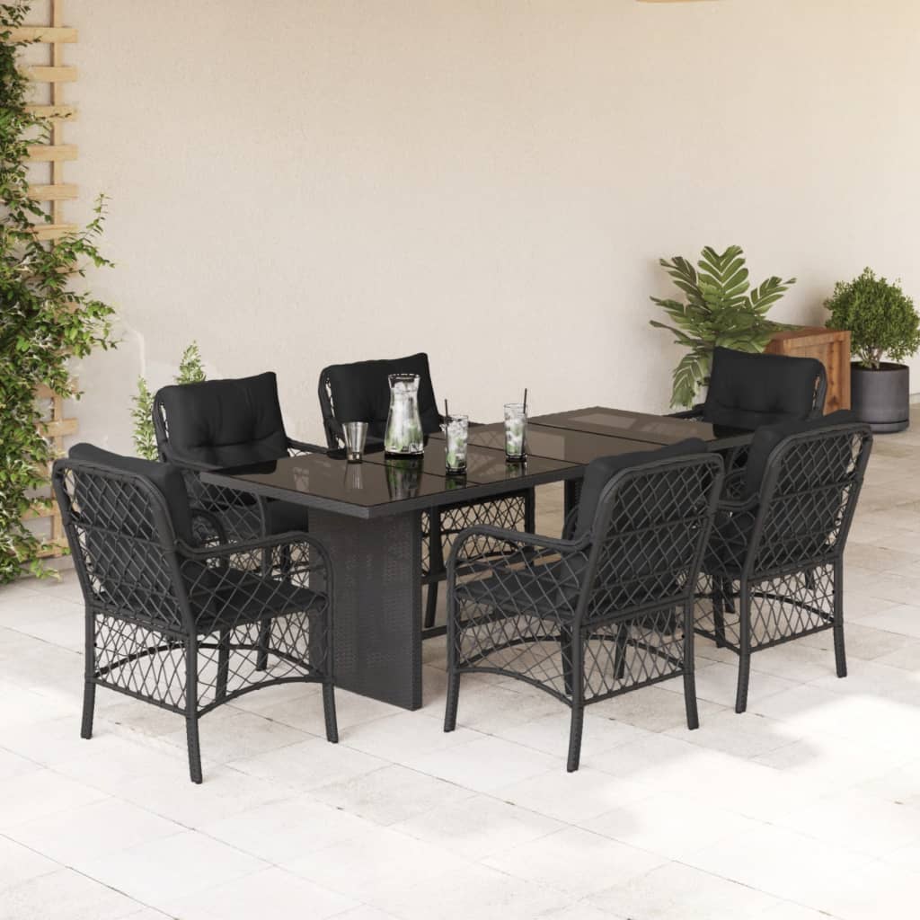 9-Delige Tuinset Met Kussens Poly Rattan