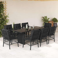 9-Delige Tuinset Met Kussens Poly Rattan