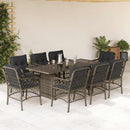 9-Delige Tuinset Met Kussens Poly Rattan