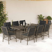 9-Delige Tuinset Met Kussens Poly Rattan