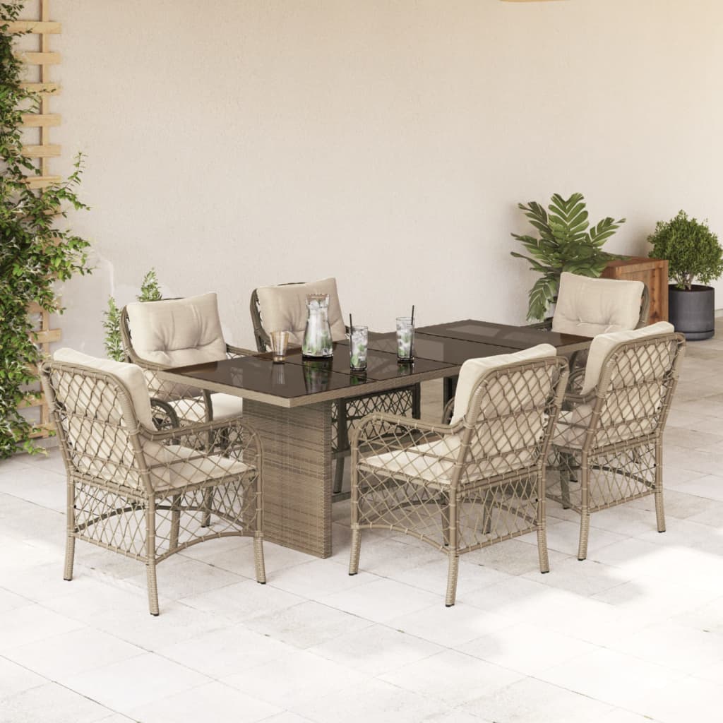 9-Delige Tuinset Met Kussens Poly Rattan