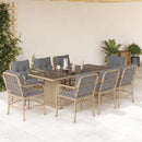 9-Delige Tuinset Met Kussens Poly Rattan