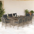 9-Delige Tuinset Met Kussens Poly Rattan