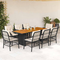 9-Delige Tuinset Met Kussens Poly Rattan