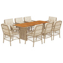 9-Delige Tuinset Met Kussens Poly Rattan