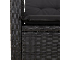 5-Delige Tuinset Met Kussens Poly Rattan Zwart