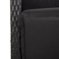 5-Delige Tuinset Met Kussens Poly Rattan Zwart