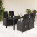 5-Delige Tuinset Met Kussens Poly Rattan Zwart