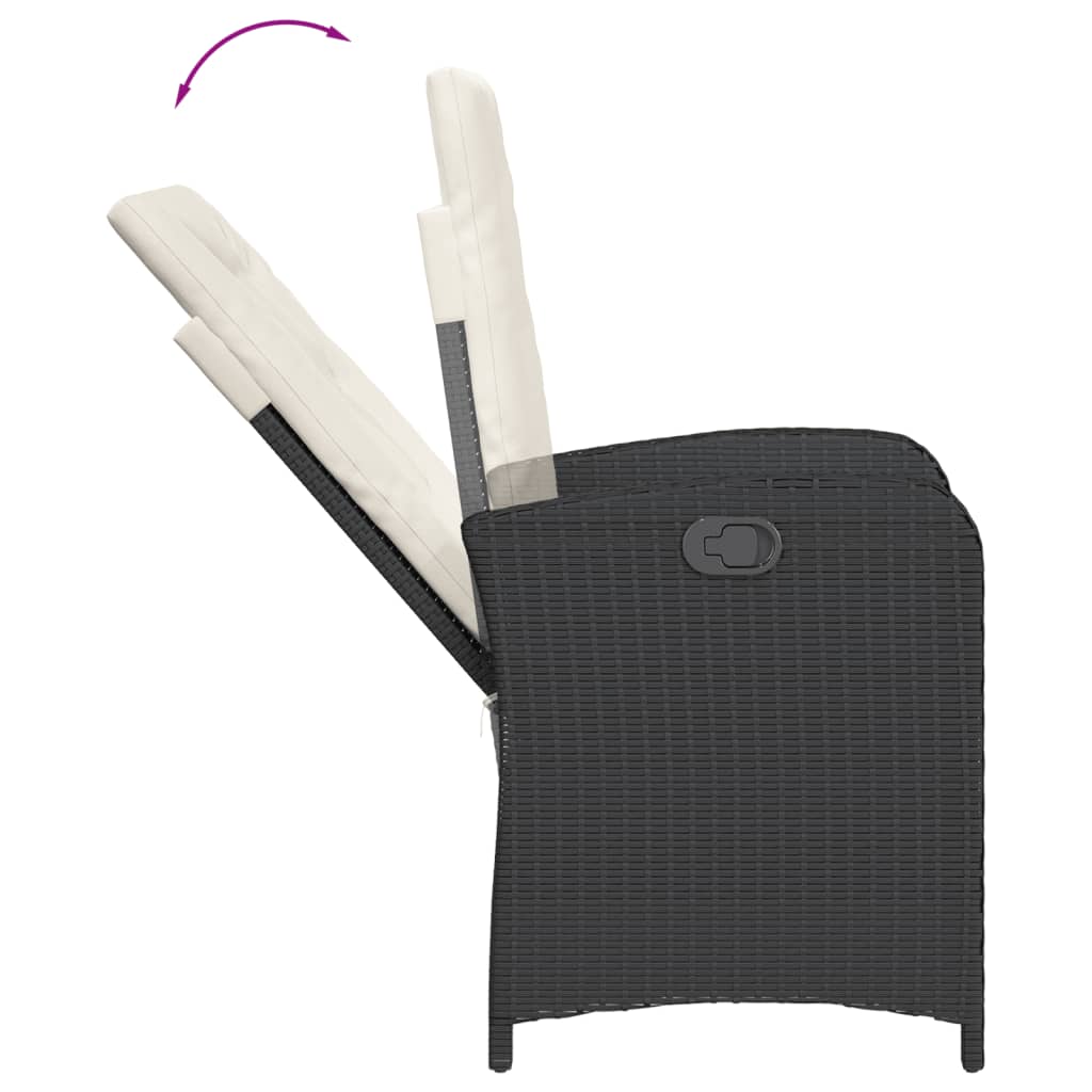 9-Delige Tuinset Poly Rattan Zwart En Crème