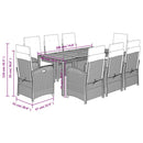 9-Delige Tuinset Poly Rattan Zwart En Crème