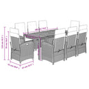 9-Delige Tuinset Poly Rattan Zwart En Crème