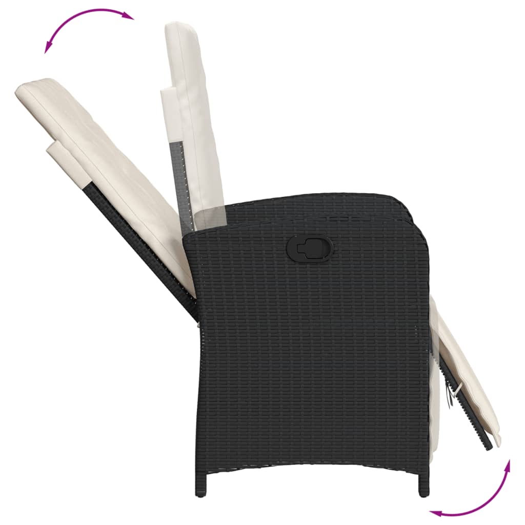 9-Delige Tuinset Poly Rattan Zwart En Crème