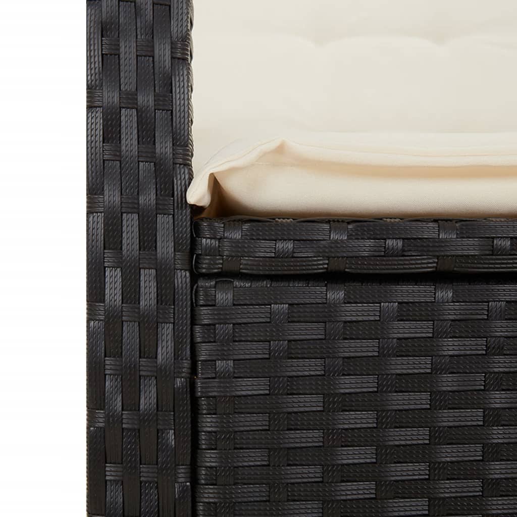 9-Delige Tuinset Poly Rattan Zwart En Crème