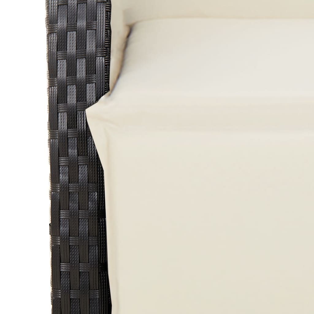 9-Delige Tuinset Poly Rattan Zwart En Crème
