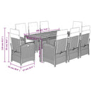 9-Delige Tuinset Poly Rattan Zwart