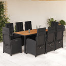9-Delige Tuinset Poly Rattan Zwart