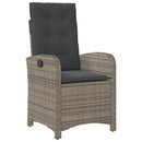 3-Delige Tuinset Met Kussens Poly Rattan Grijs