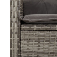 3-Delige Tuinset Met Kussens Poly Rattan Grijs
