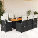 9-Delige Tuinset Met Kussens Poly Rattan