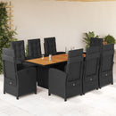 9-Delige Tuinset Met Kussens Poly Rattan