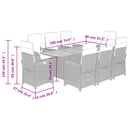 9-Delige Tuinset Met Kussens Poly Rattan