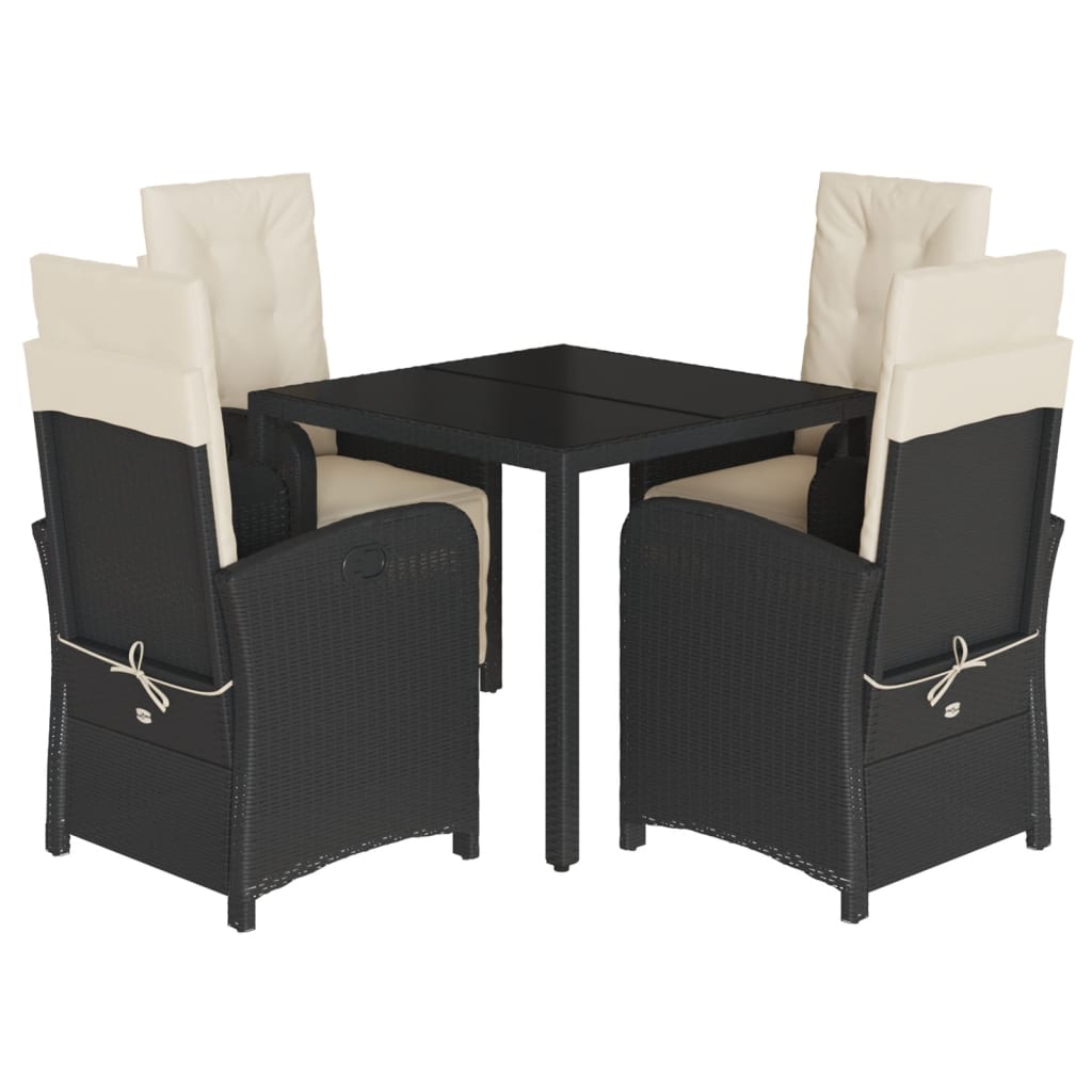 5-Delige Tuinset Met Kussens Poly Rattan