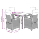 5-Delige Tuinset Met Kussens Poly Rattan