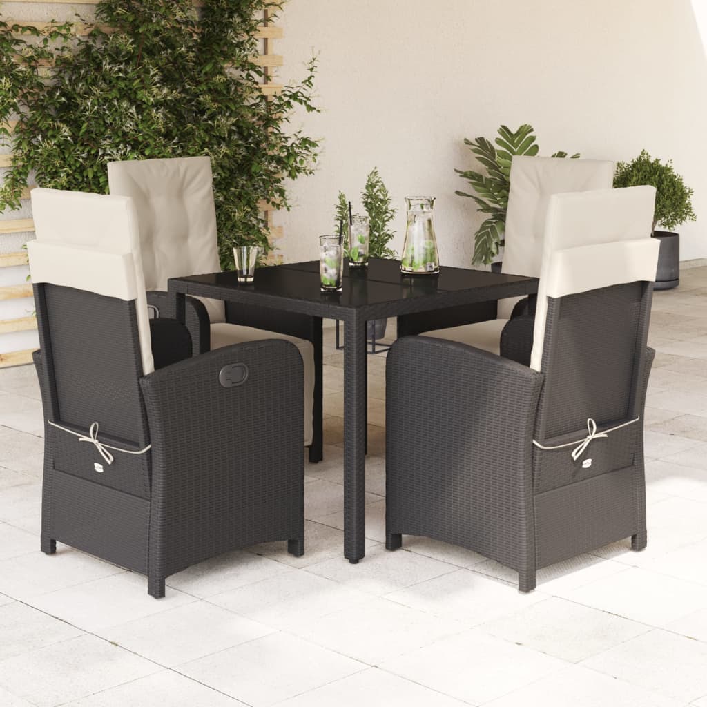 5-Delige Tuinset Met Kussens Poly Rattan