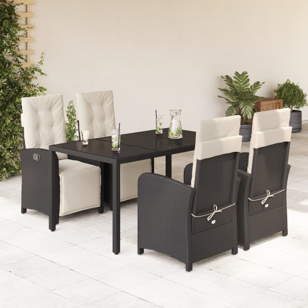5-Delige Tuinset Met Kussens Poly Rattan
