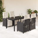 5-Delige Tuinset Met Kussens Poly Rattan