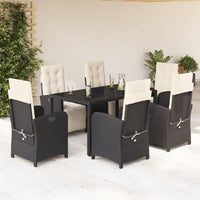 5-Delige Tuinset Met Kussens Poly Rattan