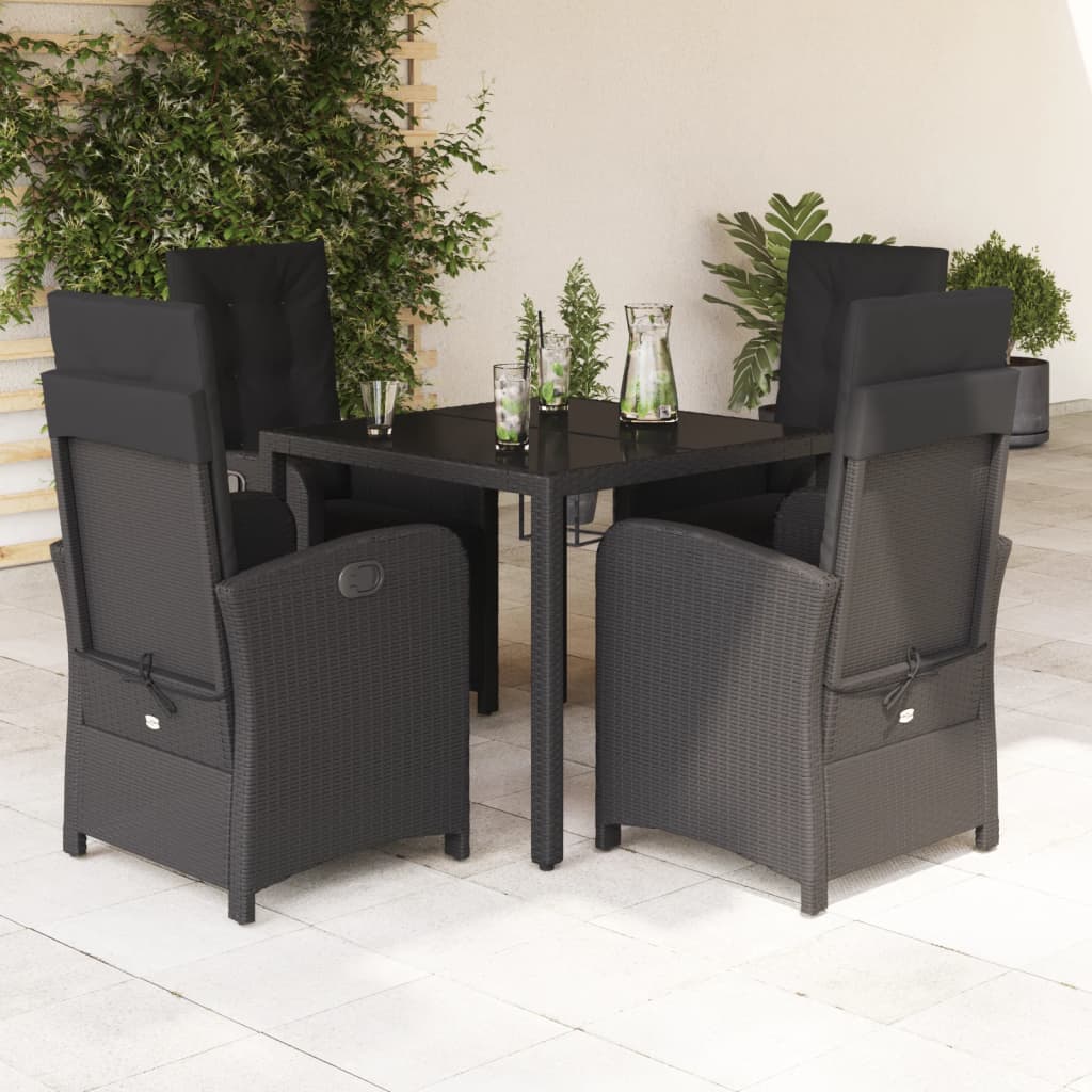 5-Delige Tuinset Met Kussens Poly Rattan