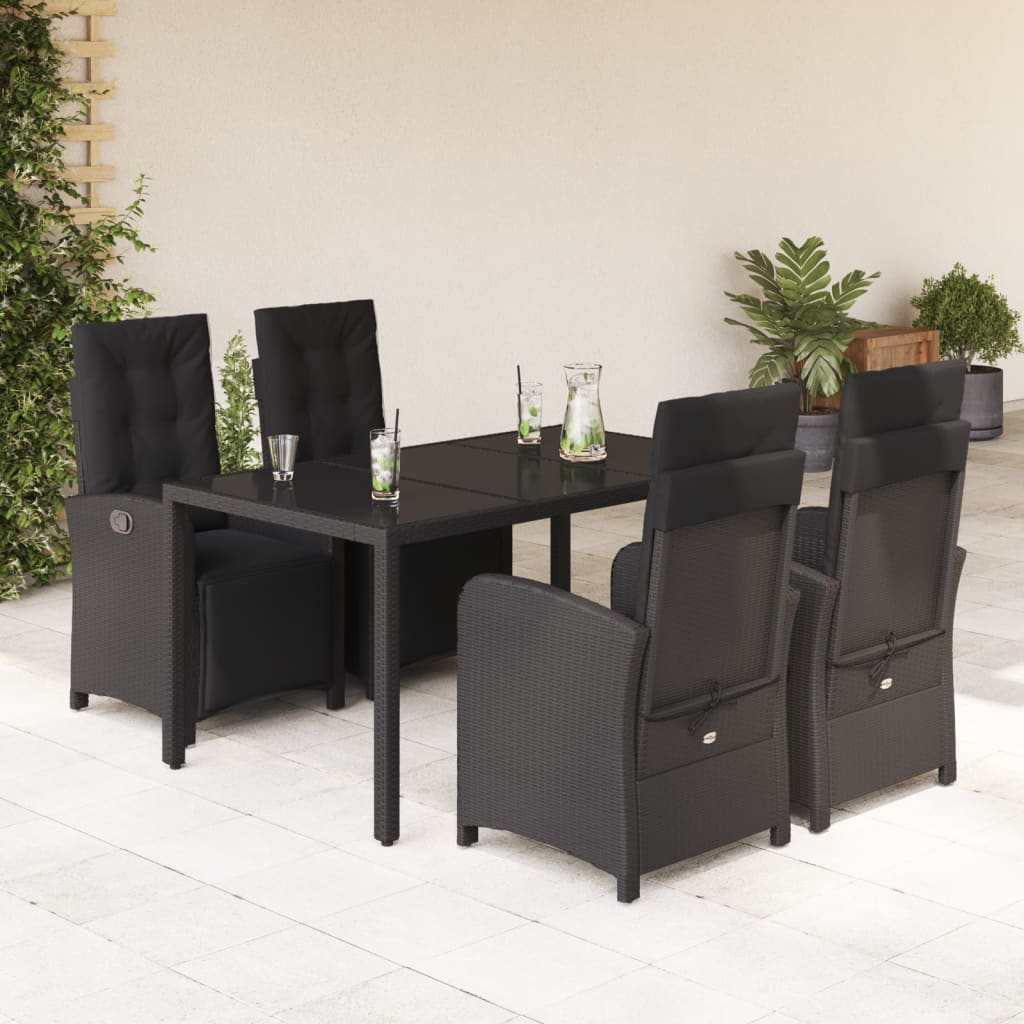 5-Delige Tuinset Met Kussens Poly Rattan
