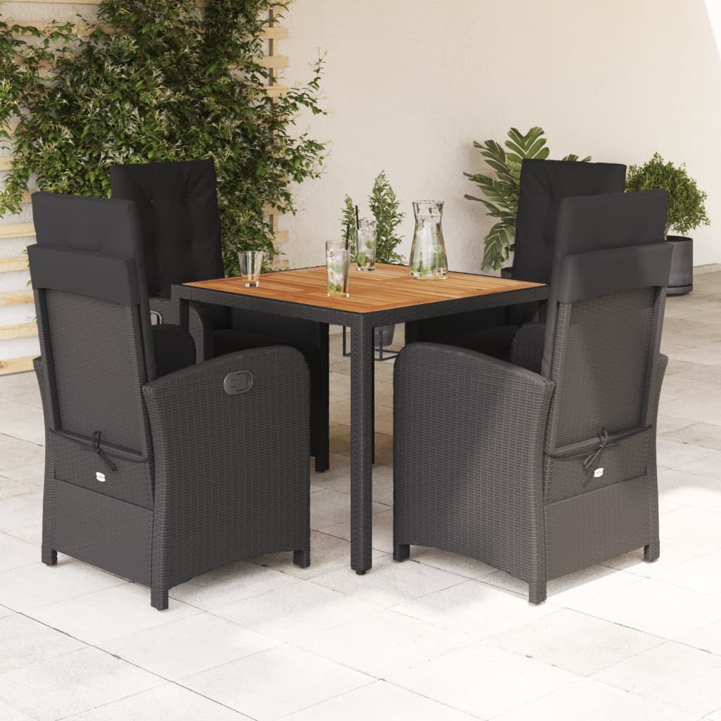 5-Delige Tuinset Met Kussens Poly Rattan
