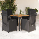 5-Delige Tuinset Met Kussens Poly Rattan