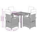 5-Delige Tuinset Met Kussens Poly Rattan