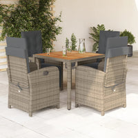5-Delige Tuinset Met Kussens Poly Rattan