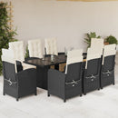 9-Delige Tuinset Met Kussens Poly Rattan