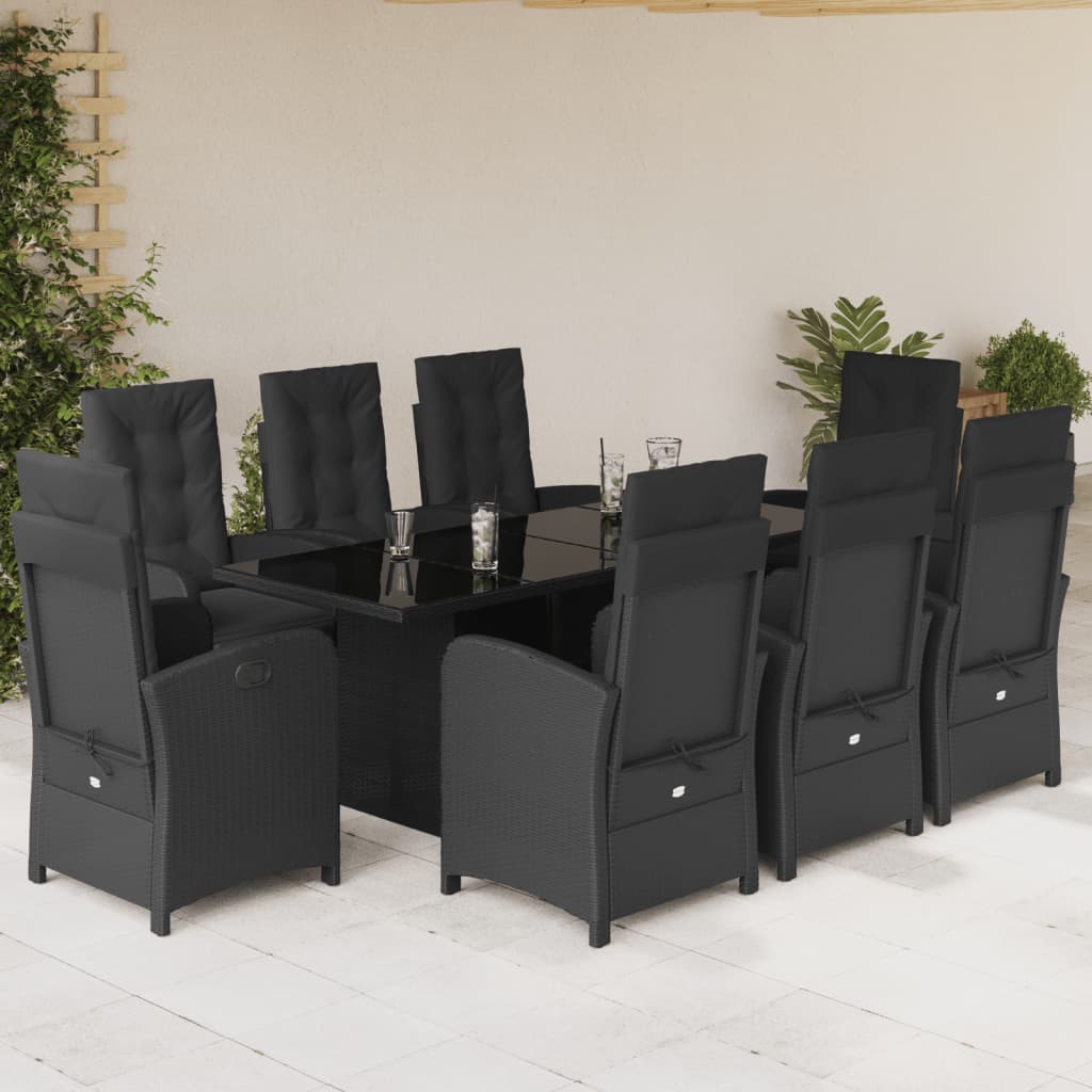 9-Delige Tuinset Met Kussens Poly Rattan