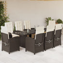 9-Delige Tuinset Met Kussens Poly Rattan