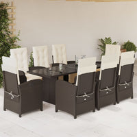 9-Delige Tuinset Met Kussens Poly Rattan