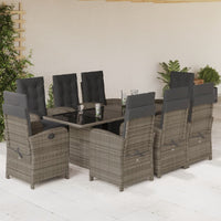 9-Delige Tuinset Met Kussens Poly Rattan