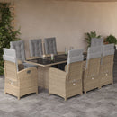 9-Delige Tuinset Met Kussens Poly Rattan