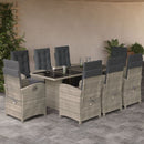9-Delige Tuinset Met Kussens Poly Rattan