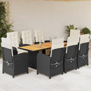 9-Delige Tuinset Met Kussens Poly Rattan