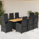 9-Delige Tuinset Met Kussens Poly Rattan
