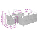 9-Delige Tuinset Met Kussens Poly Rattan