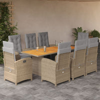 9-Delige Tuinset Met Kussens Poly Rattan